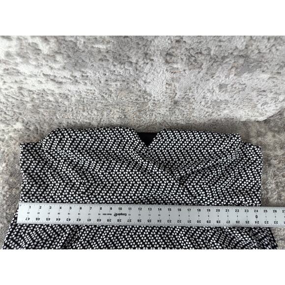 Lane Bryant Plus Sz 28 Stretch Polka Dot Faux Wrap Midi Dress Black White Lined - Picture 5 of 9